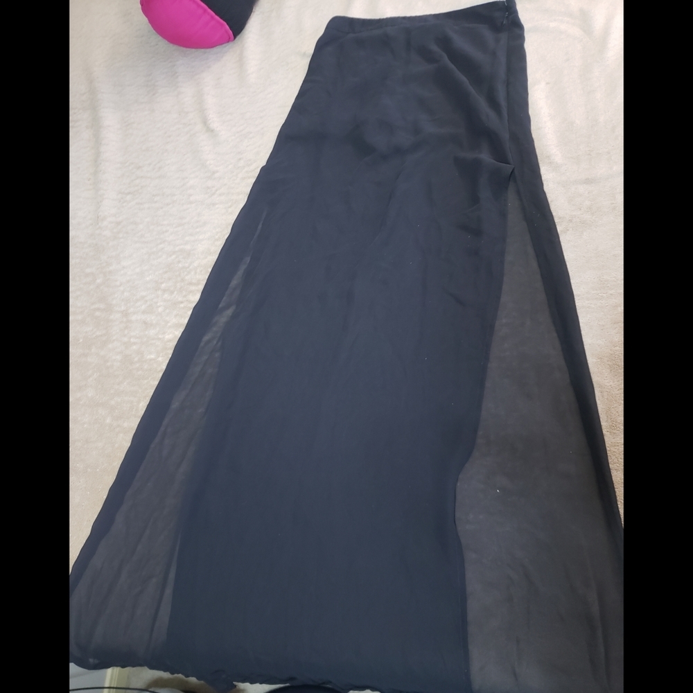 Black Maxi Skirt W/ Slits womens size XS